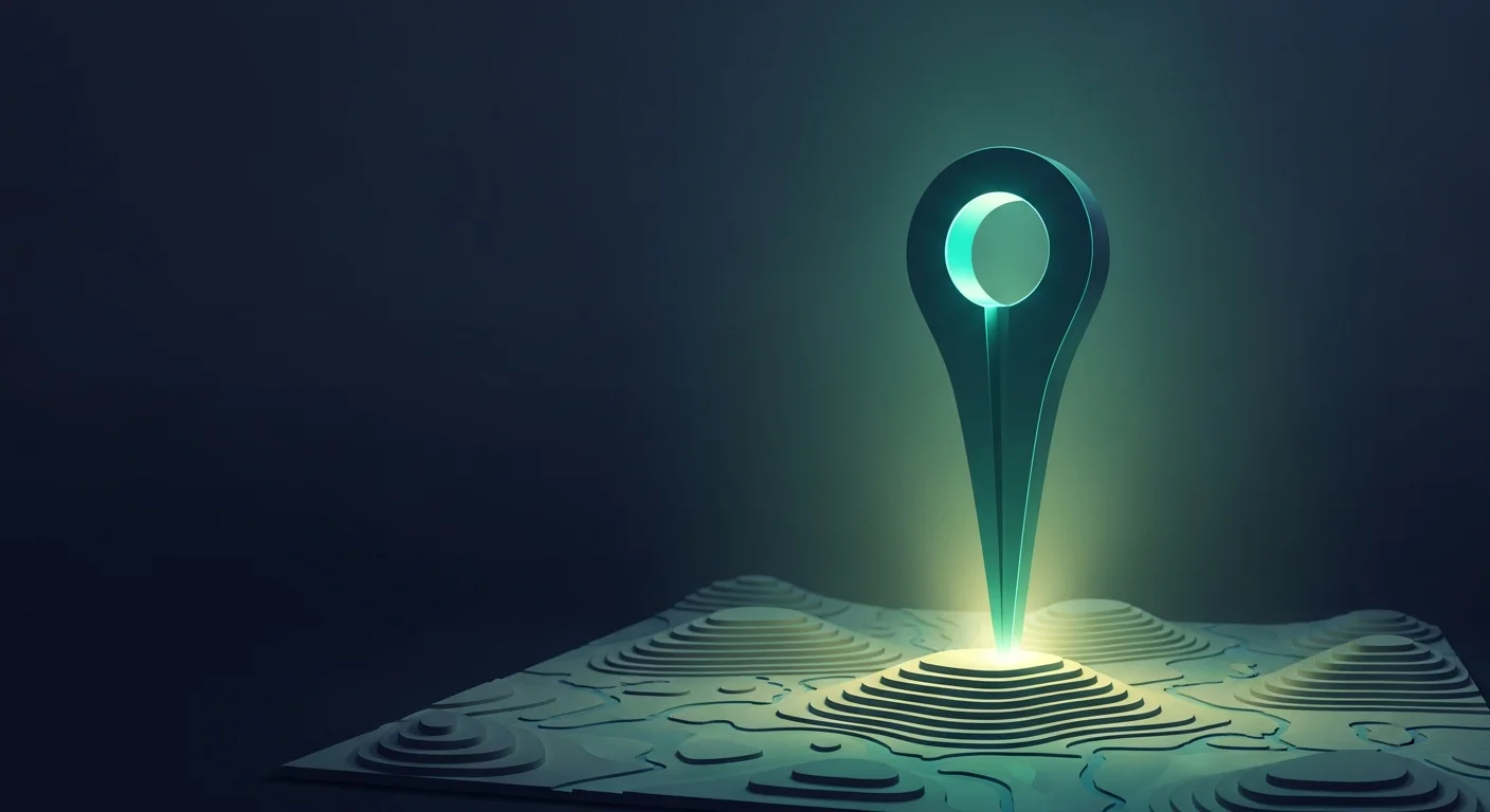 Map pin and ranking signal illustration representing local SEO for small businesses