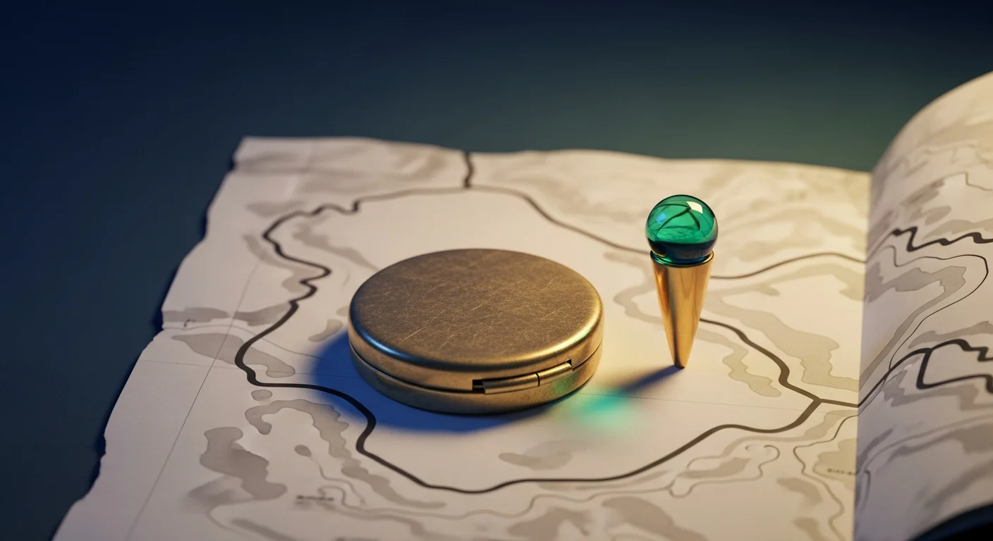 Compass and map illustration representing the four phases of building a small business website