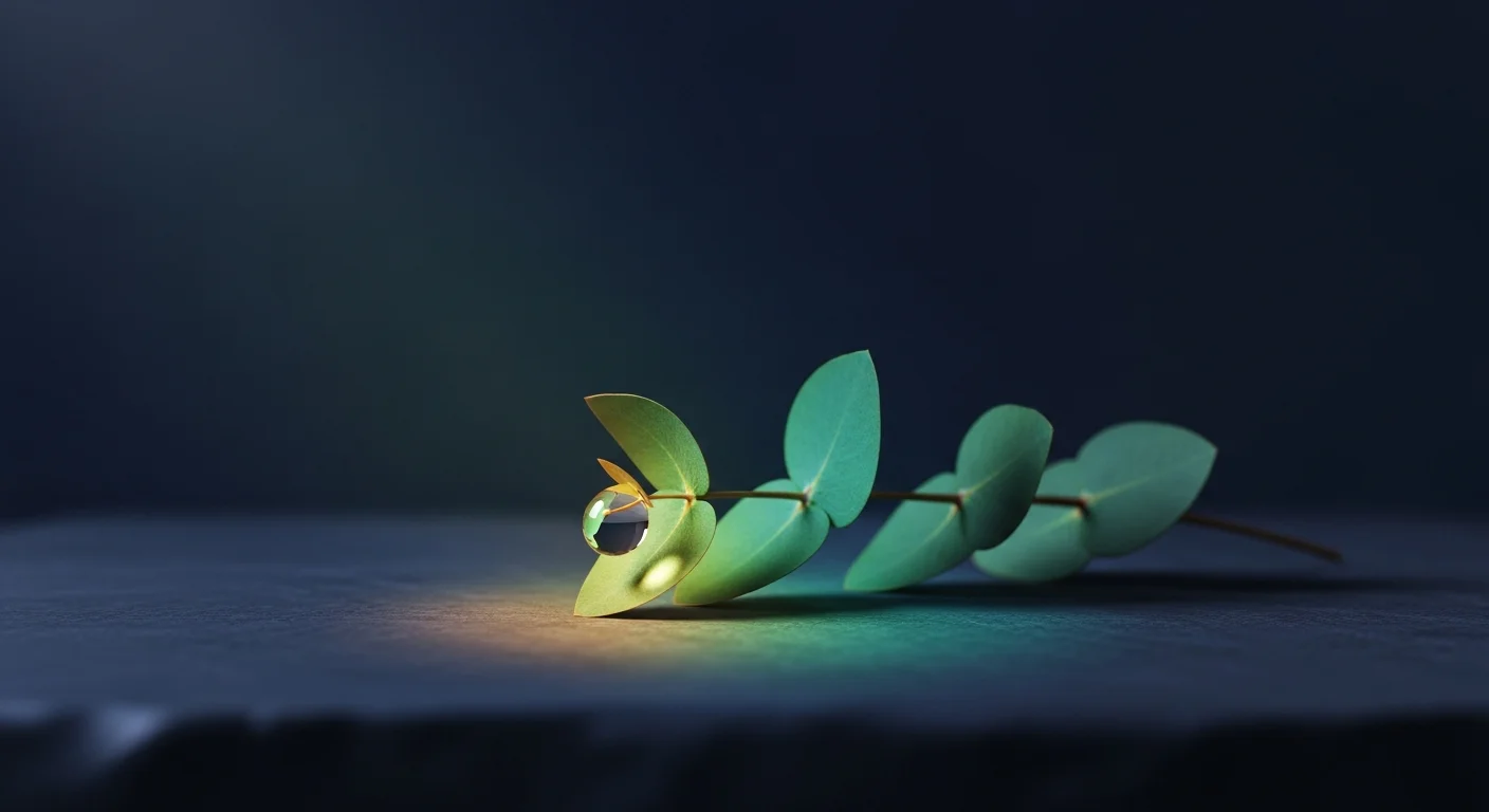Leaf and water droplet illustration representing a calming salon and spa website