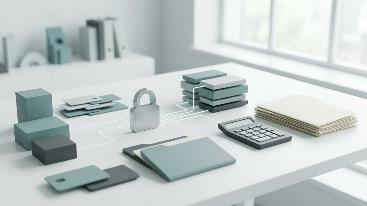 Accounting firm website planning desk with service pages, secure client intake, local SEO, and CMS update notes.