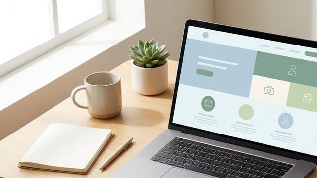 Childcare website planning desk with program pages, parent inquiry form, local SEO notes, policies, and CMS updates.