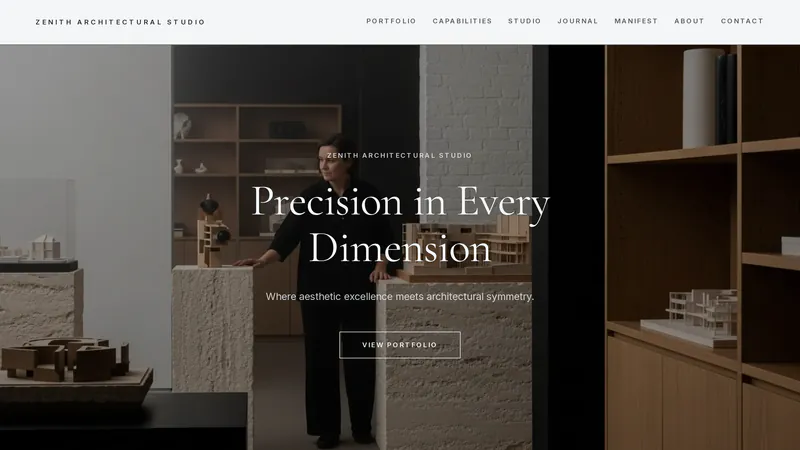 Architecture Studio — landing hero (desktop)